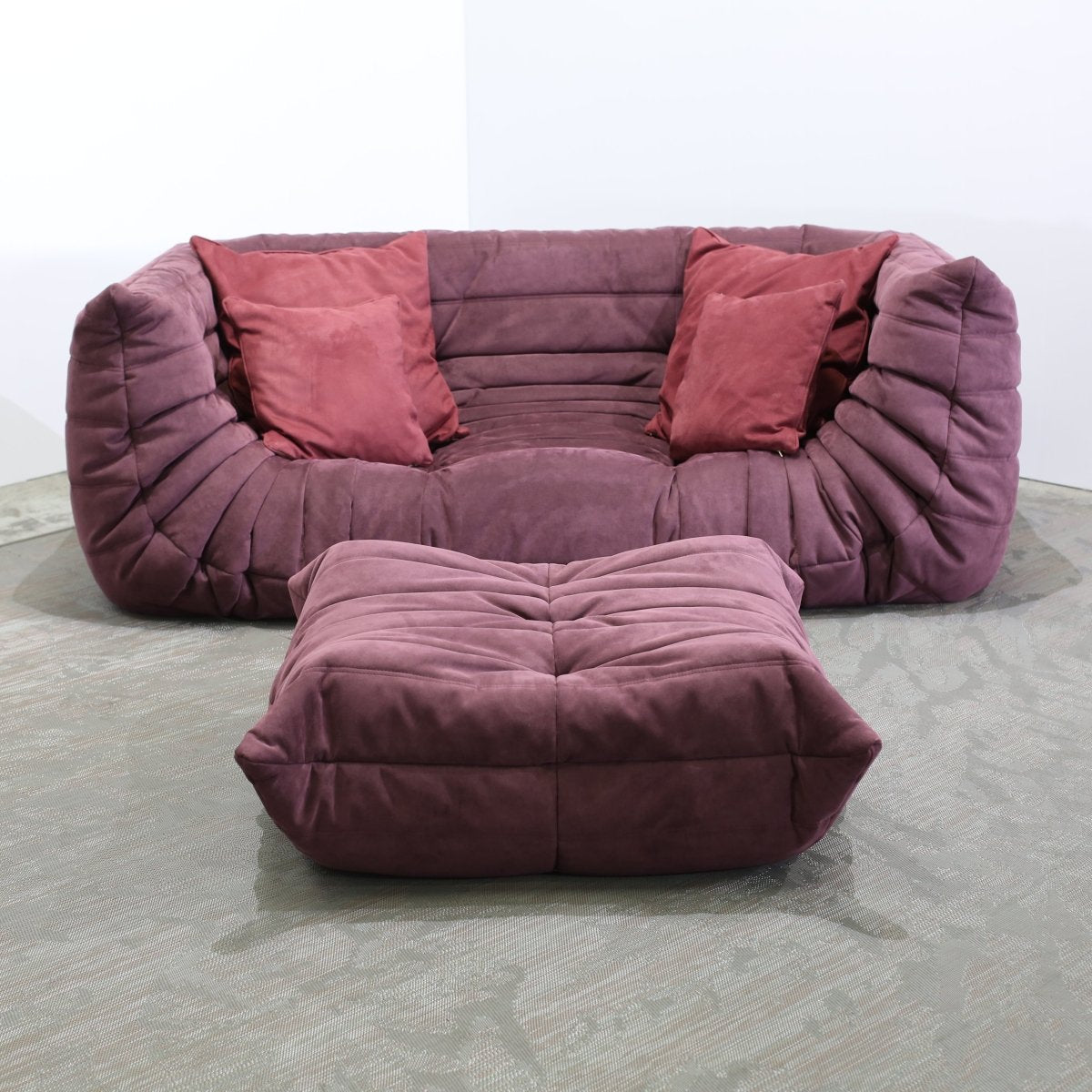 Ligne Roset Togo Medium Sofa and Ottoman by Michel Ducaroy, Set of Two @ REHAUS