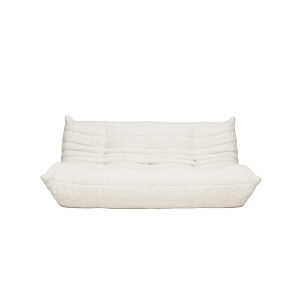 Ligne Roset White Bouclé Togo Three Seater by Michel Ducaroy @ REHAUS