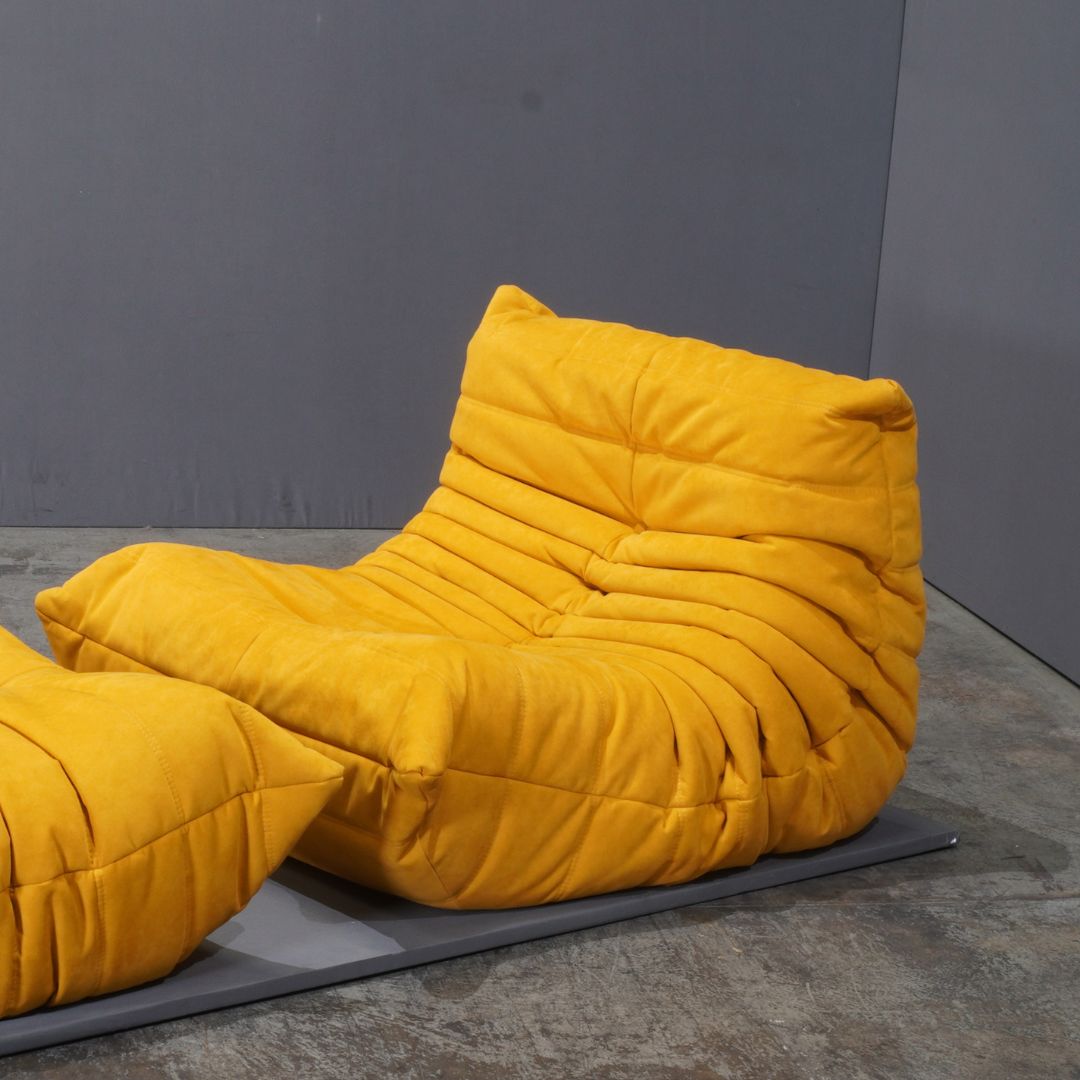 Ligne Roset Yellow Togo Armchair ( Armchair ONLY ) in Alcantara fabric by Michel Ducaroy @ REHAUS