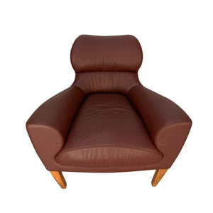 Linley Aston Armchair - In Oxblood Leather @ REHAUS