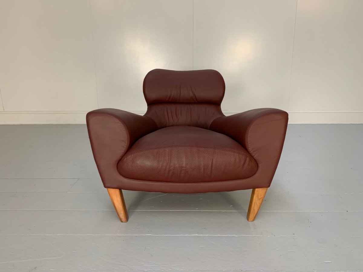 Linley Aston Armchair - In Oxblood Leather @ REHAUS