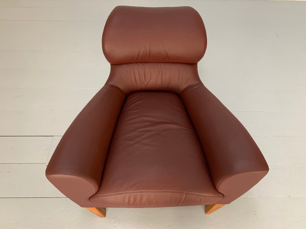 Linley Aston Armchair - In Oxblood Leather @ REHAUS
