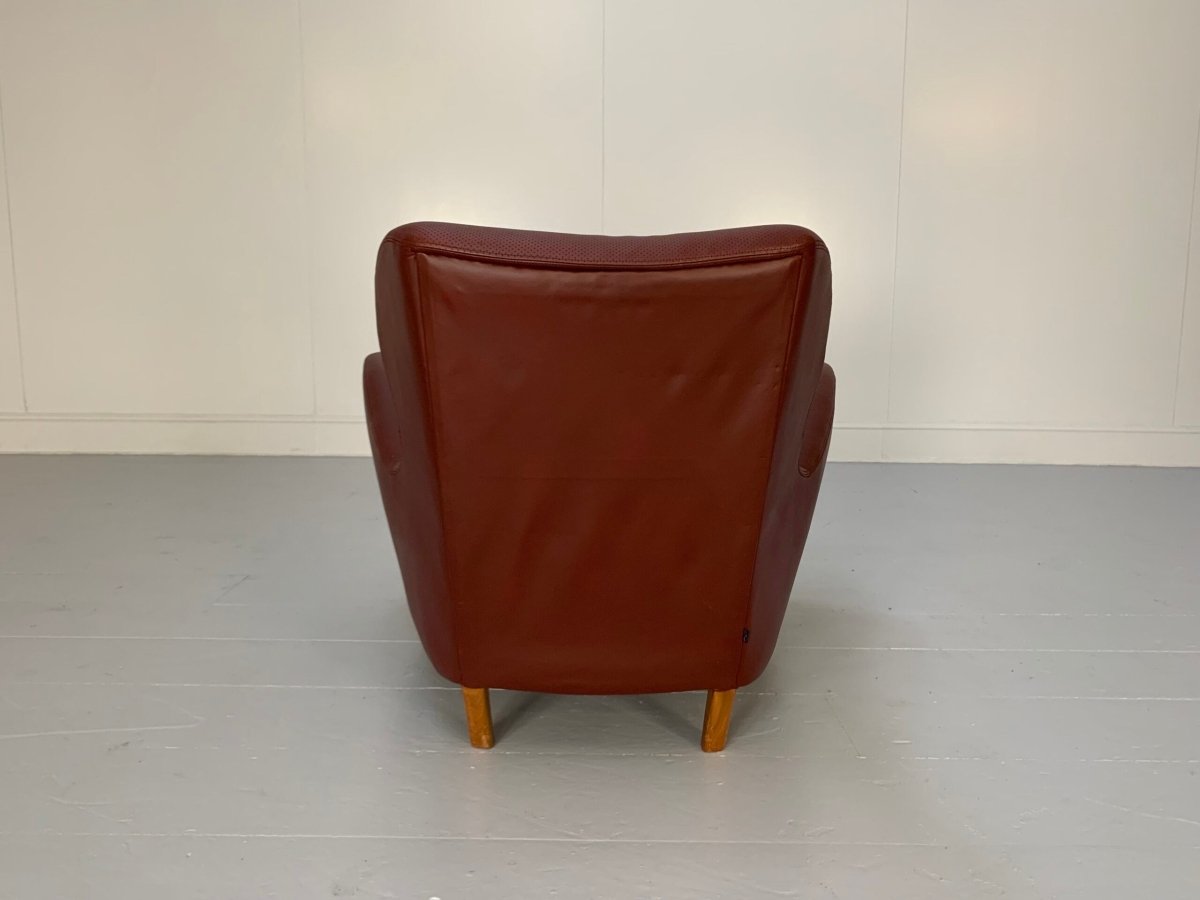 Linley Aston Armchair - In Oxblood Leather @ REHAUS