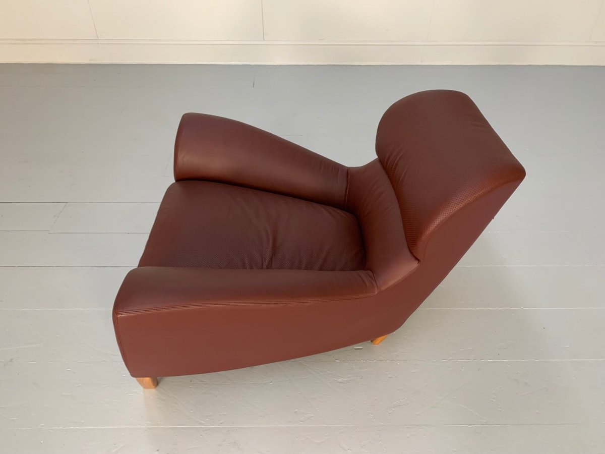 Linley Aston Armchair - In Oxblood Leather @ REHAUS