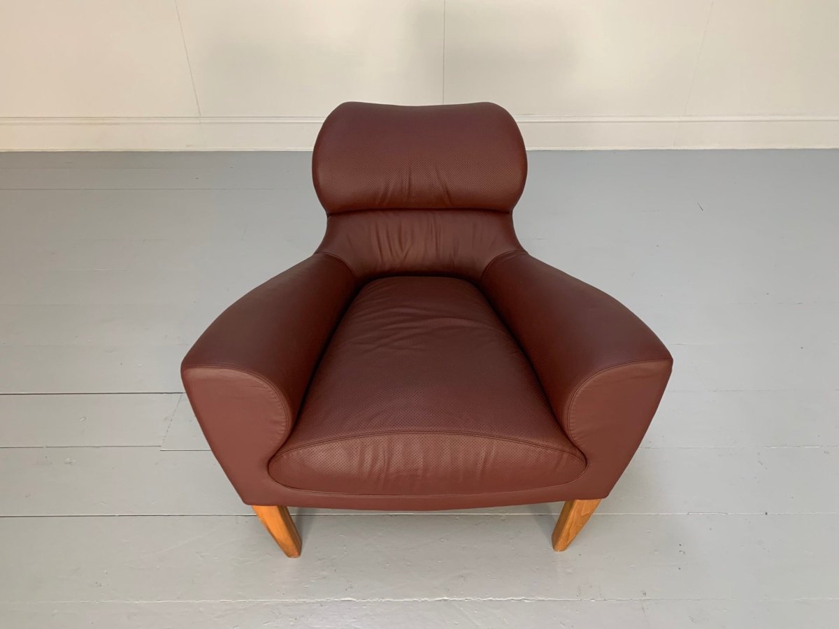 Linley Aston Armchair - In Oxblood Leather @ REHAUS
