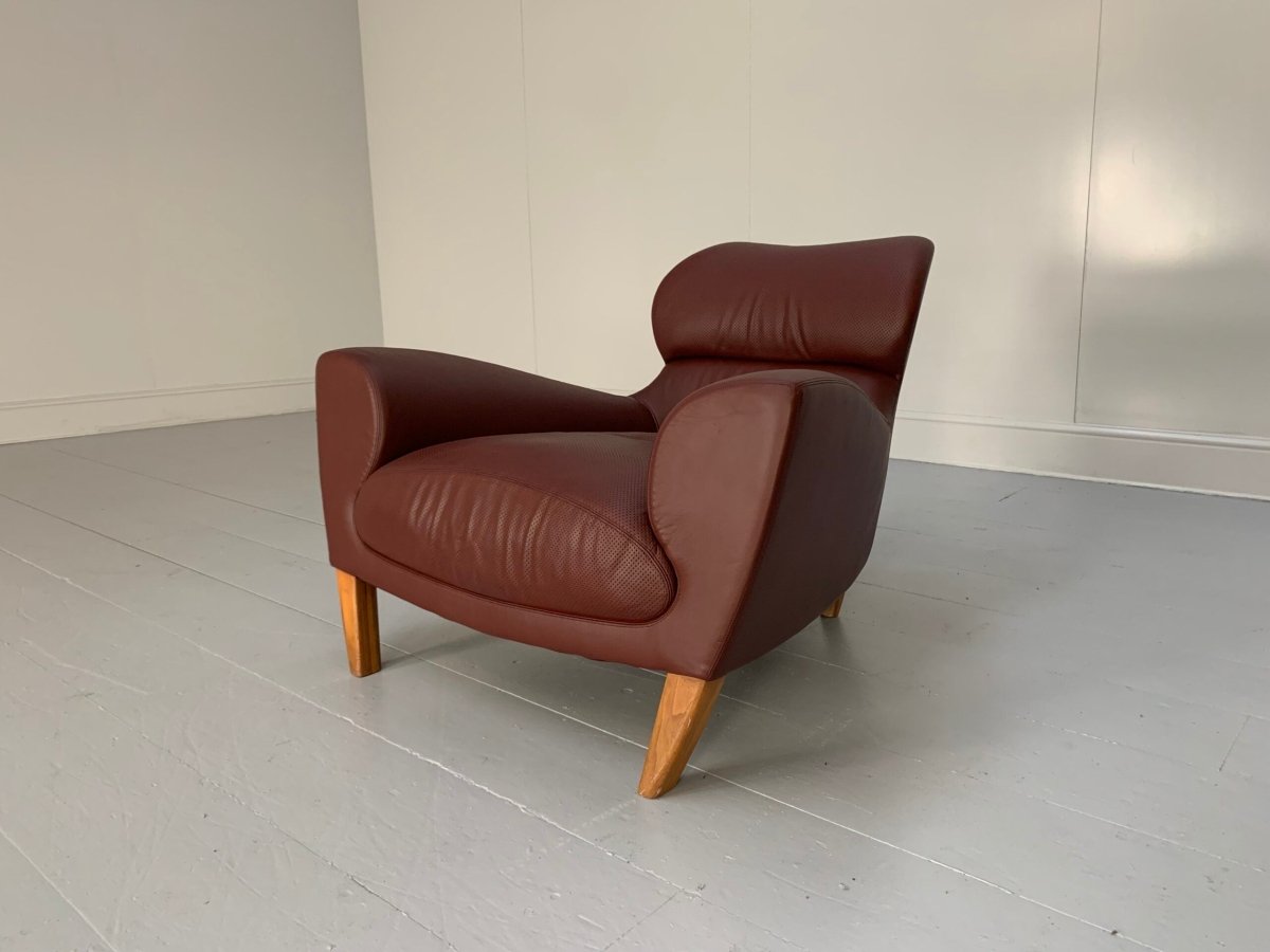 Linley Aston Armchair - In Oxblood Leather @ REHAUS