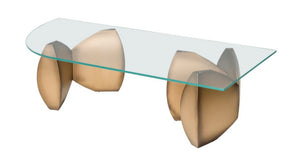 Massi Coffee table by Evan Lewis Inc, Bronze and Glass