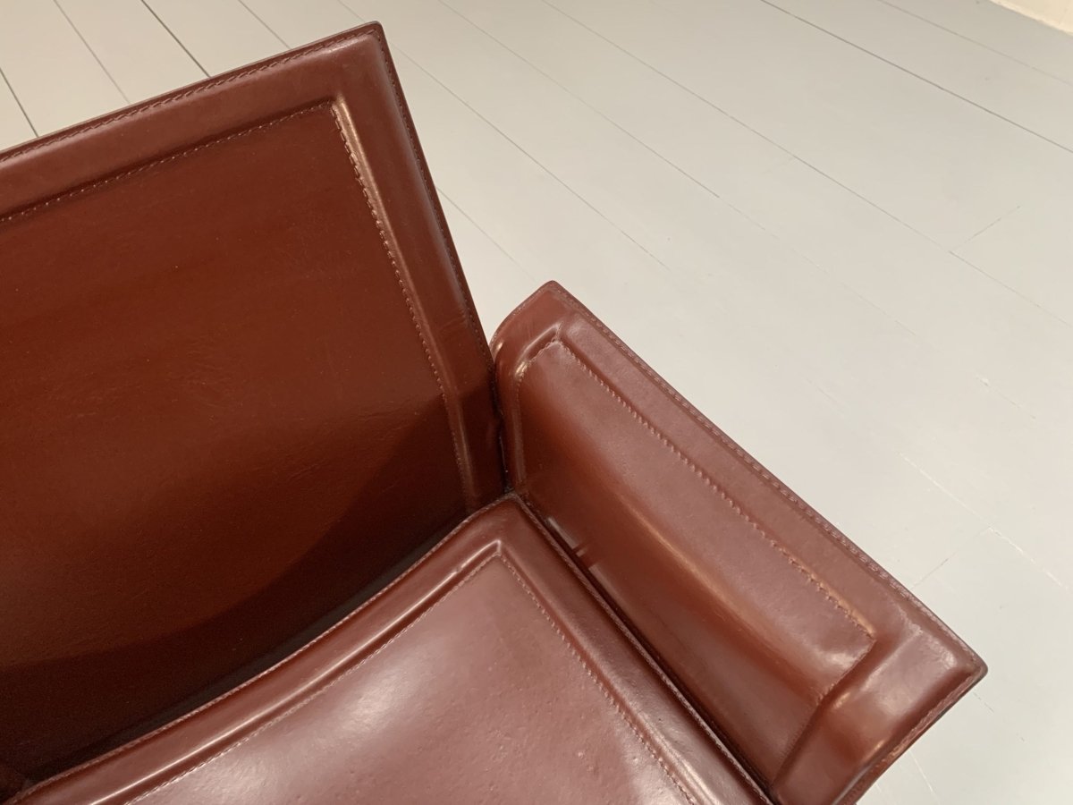 Matteo Grassi Korium Dining Chairs - In Brown Coach Leather, Set of Eight @ REHAUS