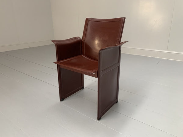 Matteo Grassi Korium Dining Chairs - In Brown Coach Leather, Set of Eight @ REHAUS
