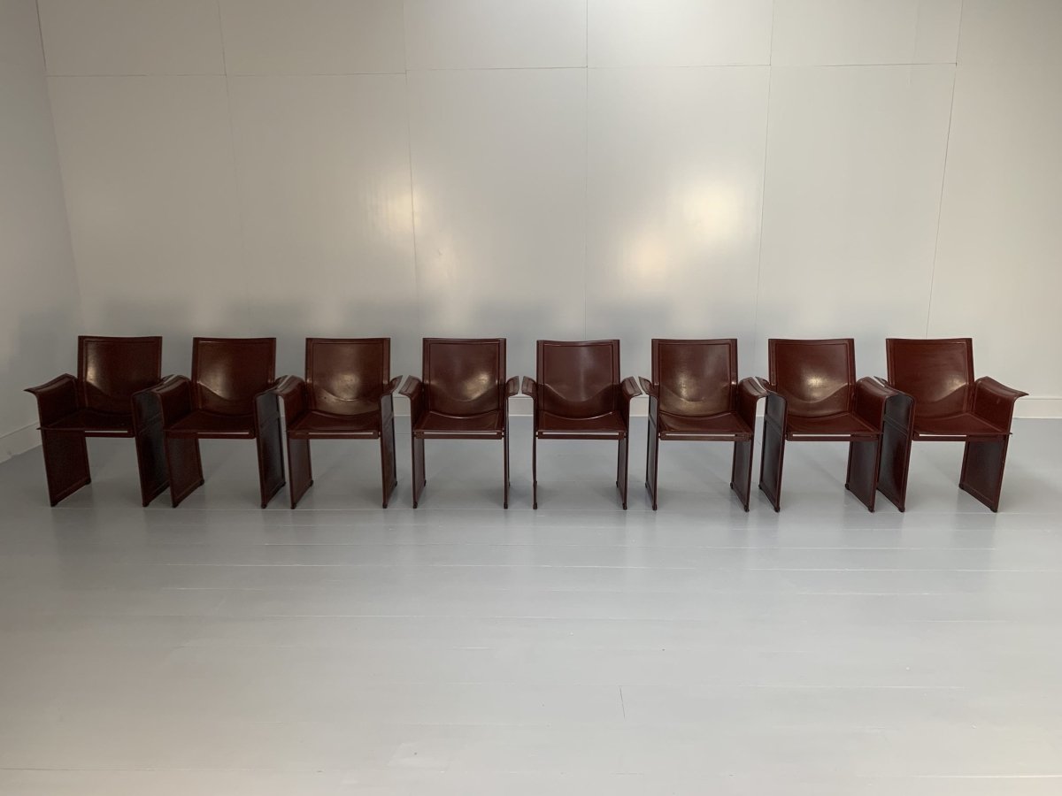 Matteo Grassi Korium Dining Chairs - In Brown Coach Leather, Set of Eight @ REHAUS