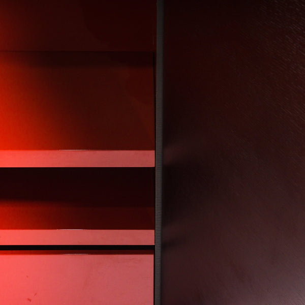 Maxalto B&B Italia Mida Dark Oak and Red Cabinet - REHAUS - Max Alto