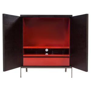 Maxalto B&B Italia Mida Dark Oak and Red Cabinet - REHAUS - Max Alto