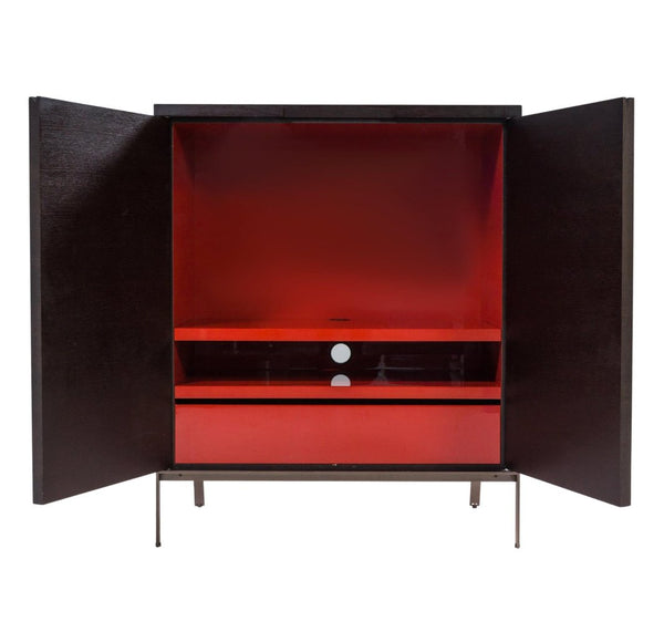 Maxalto B&B Italia Mida Dark Oak and Red Cabinet - REHAUS - Max Alto