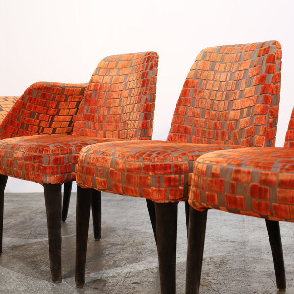Maxalto Orange Patterned Febo Dining Chairs by Antonio Citterio, Set of Four @ REHAUS