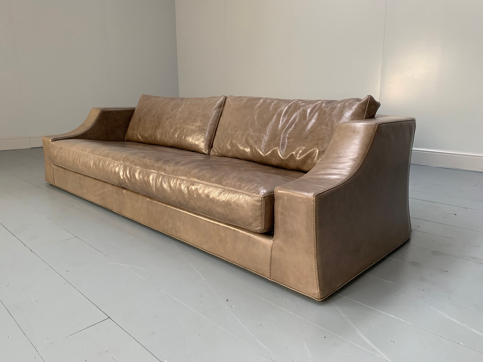 Baxter of Italy 4-Seat Sofa - In Grey Brown Tuscany Leather