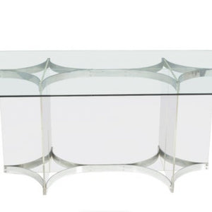 Mid Century Alessandro Albrizzi Large Dining Table, Glass and Chrome - REHAUS - Alessandro Albrizzi