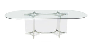 Mid Century Alessandro Albrizzi Large Table, Glass and Chrome