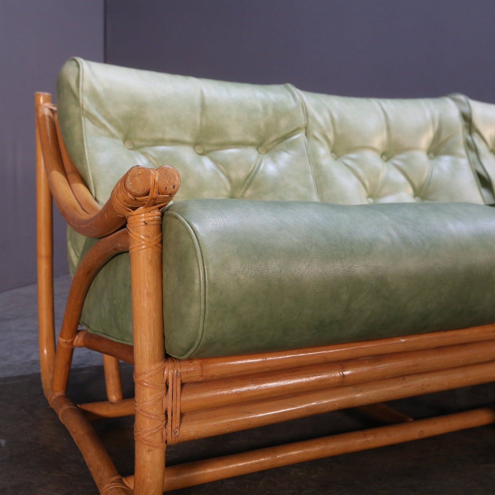 Mid Century Bamboo Sofa by Angraves of Leicester @ REHAUS