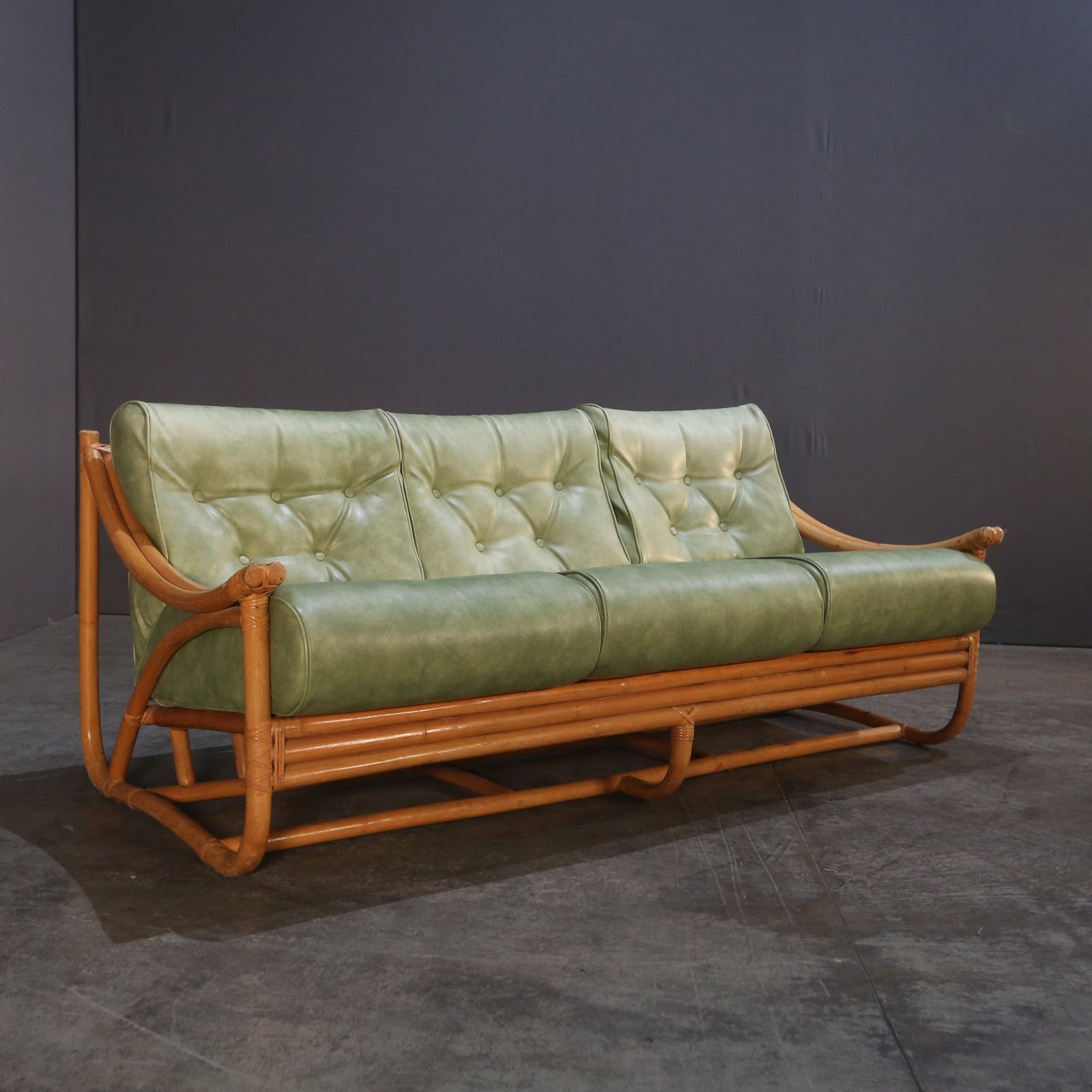 Mid Century Bamboo Sofa by Angraves of Leicester @ REHAUS
