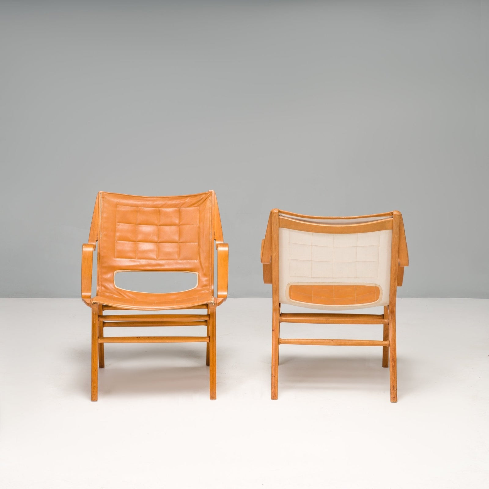 Mid Century Hvidt & Mølgaard - Nielsen for Fritz Hansen AX 6060 Leather Armchairs, Set of 2 - REHAUS - Peter Hvidt & Orla Mølgaard - Nielsen