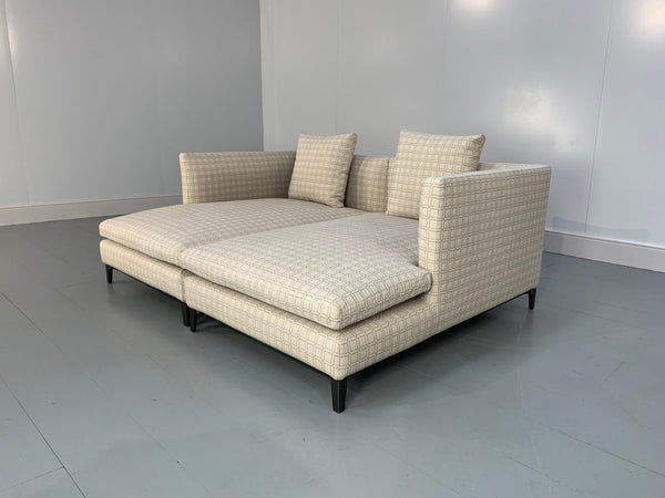 Minotti Andersen Chaise Sofas Daybed in Geometric Linen Fabric, Set of 2 @ REHAUS