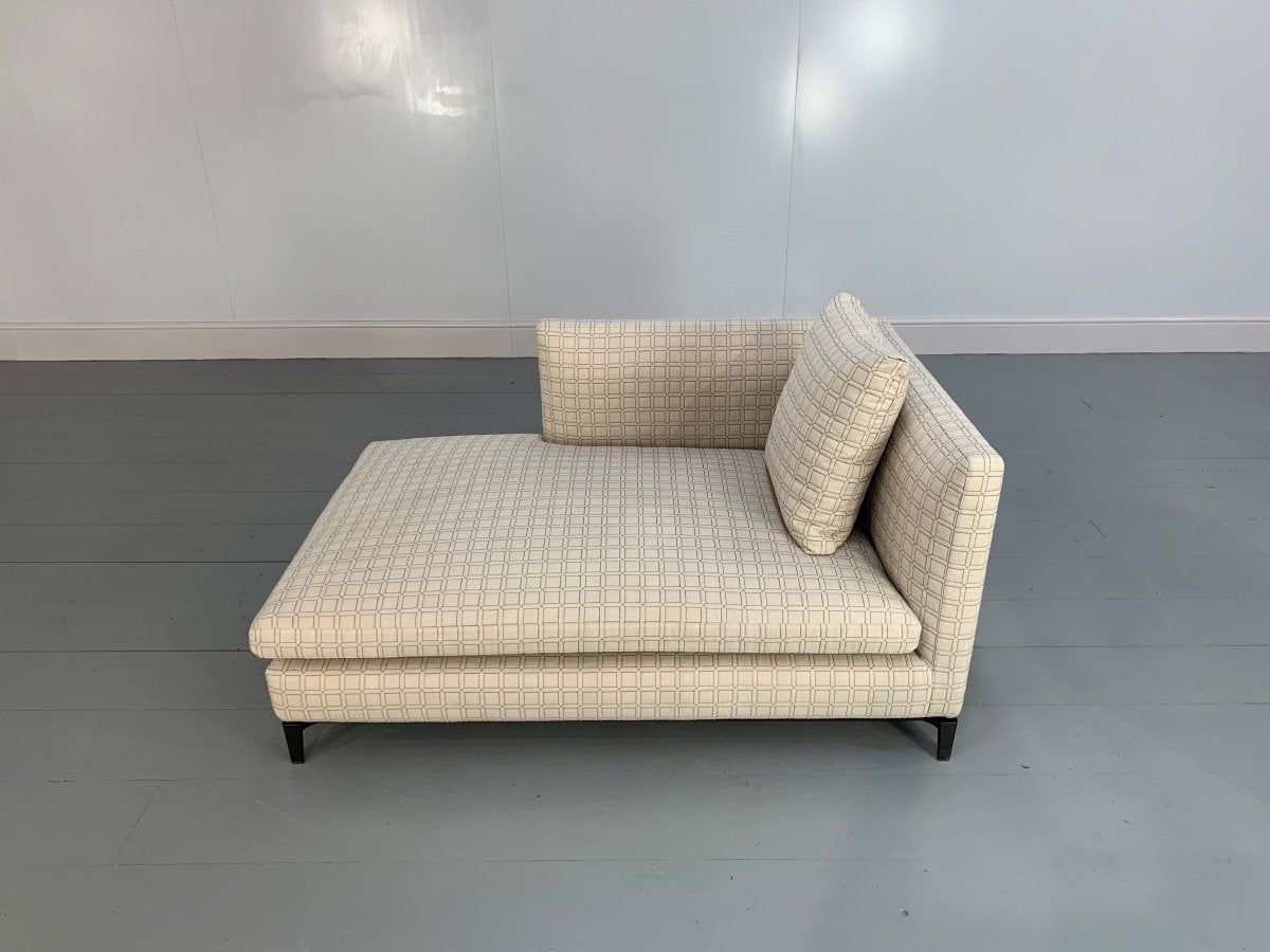 Minotti Andersen Chaise Sofas Daybed in Geometric Linen Fabric, Set of 2 @ REHAUS