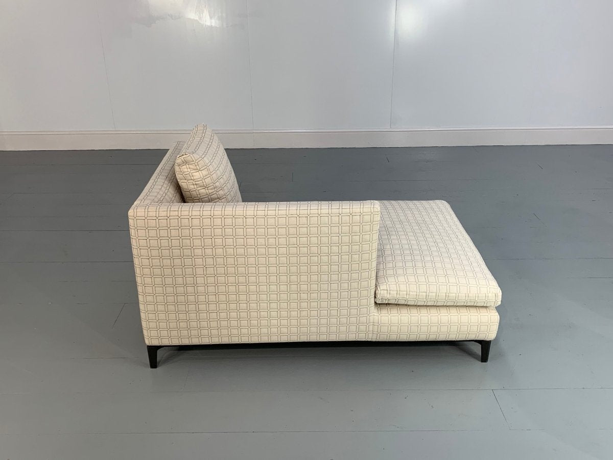 Minotti Andersen Chaise Sofas Daybed in Geometric Linen Fabric, Set of 2 @ REHAUS