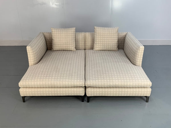 Minotti Andersen Chaise Sofas Daybed in Geometric Linen Fabric, Set of 2 @ REHAUS