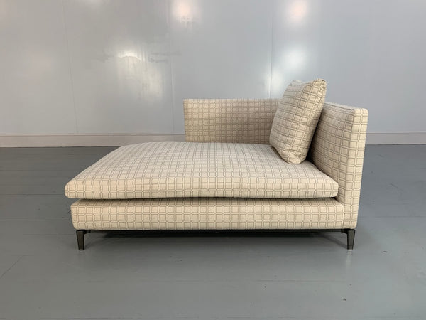 Minotti Andersen Chaise Sofas Daybed in Geometric Linen Fabric, Set of 2 @ REHAUS