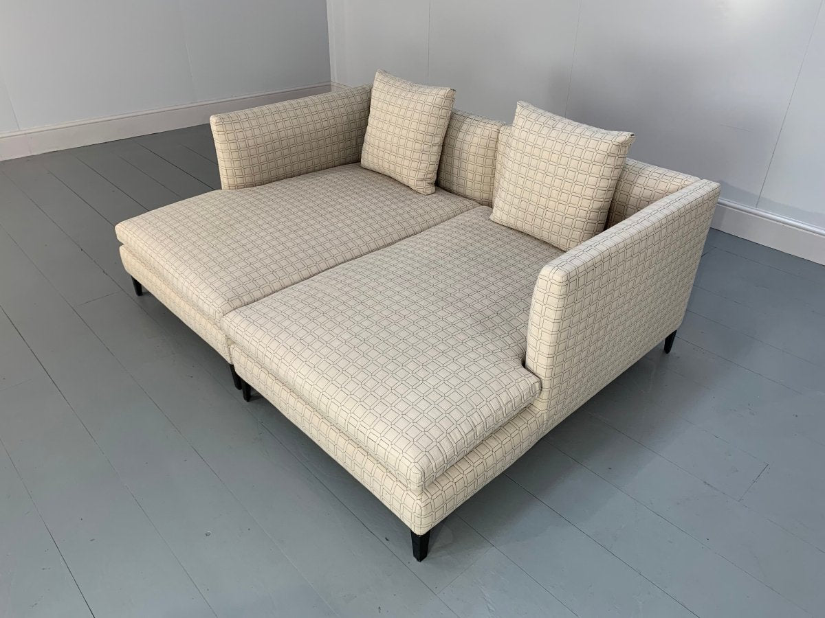 Minotti Andersen Chaise Sofas Daybed in Geometric Linen Fabric, Set of 2 @ REHAUS