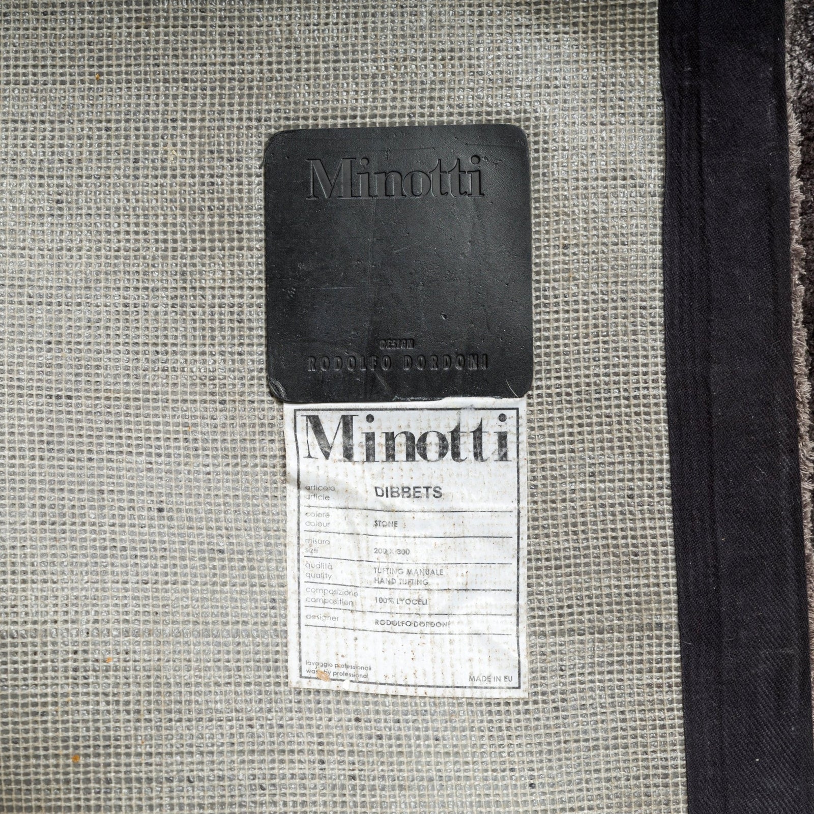 Minotti by Rodolfo Dordoni Grey Dibbets Rug, 300cm x 200cm - REHAUS - Rodolfo Dordoni