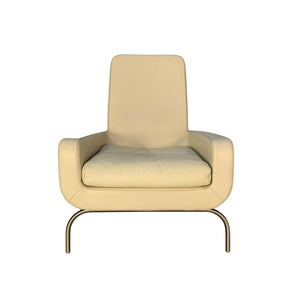Minotti Dubuffet Armchair - in Cream Pelle Leather @ REHAUS