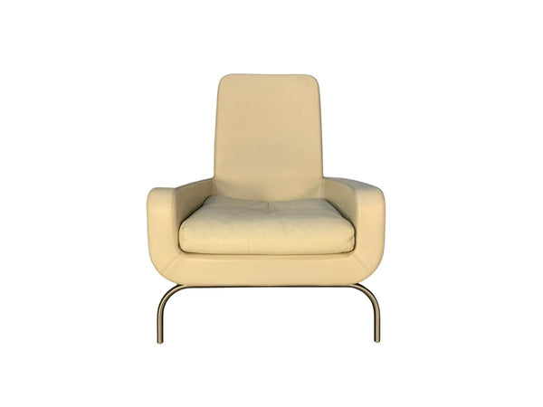 Minotti Dubuffet Armchair - in Cream Pelle Leather @ REHAUS