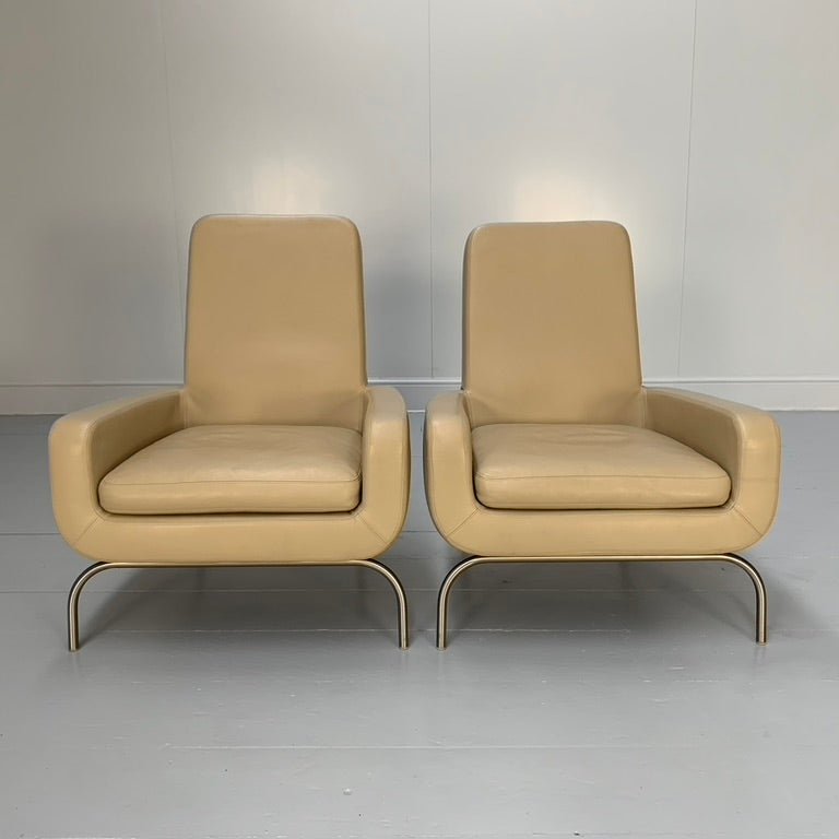 Minotti Dubuffet Armchair - In Taupe Pelle Leather, Set of Two @ REHAUS