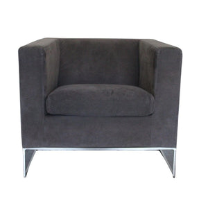 Minotti Klee Armchair in Grey Alcantara @ REHAUS