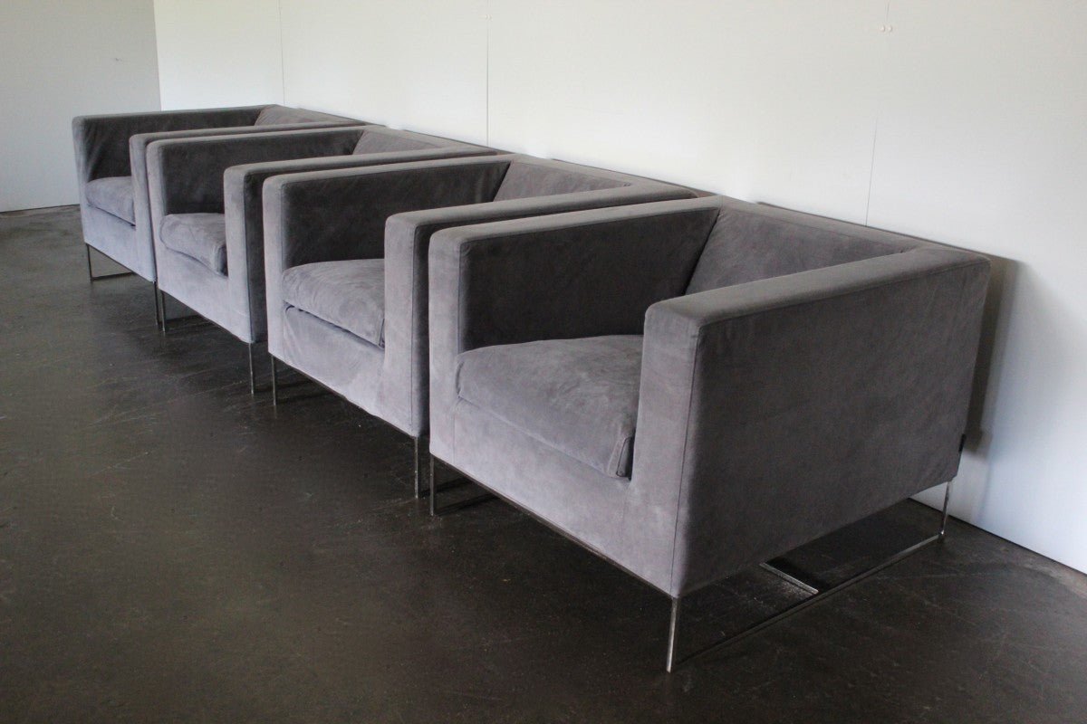 Minotti Klee Armchair in Grey Alcantara @ REHAUS
