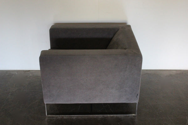 Minotti Klee Armchair in Grey Alcantara @ REHAUS