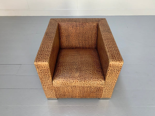 Minotti Suitcase Line Armchair & Ottoman - In Crocodile Leather @ REHAUS