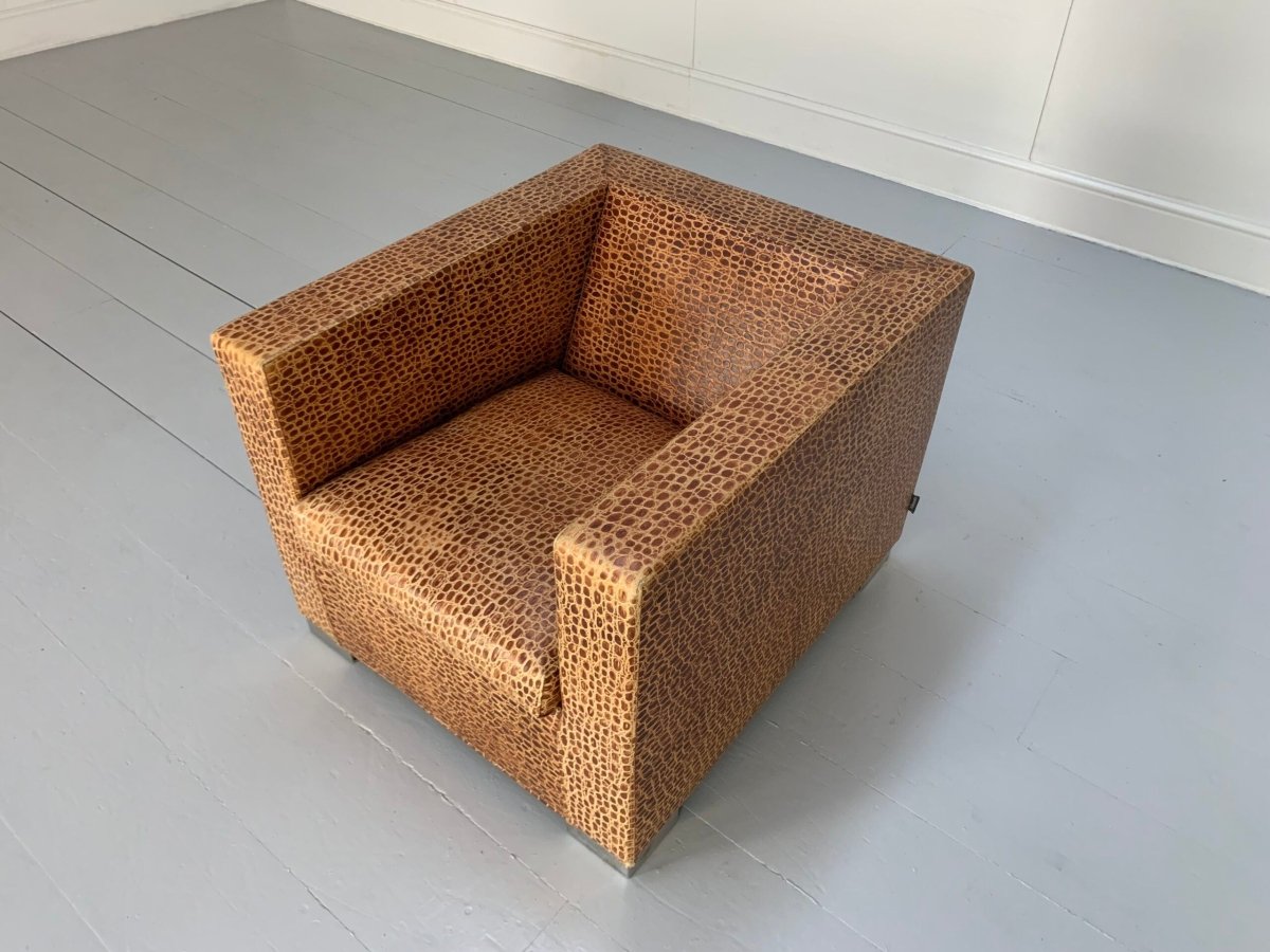 Minotti Suitcase Line Armchair & Ottoman - In Crocodile Leather @ REHAUS