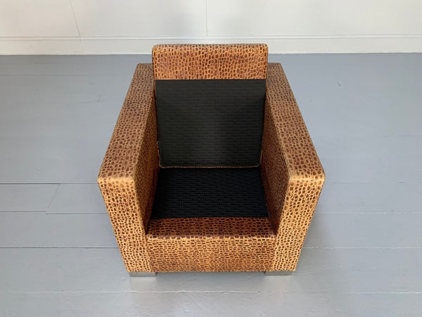 Minotti Suitcase Line Armchair & Ottoman - In Crocodile Leather @ REHAUS