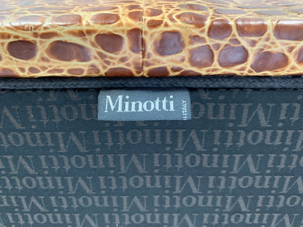Minotti Suitcase Line Armchair & Ottoman - In Crocodile Leather @ REHAUS
