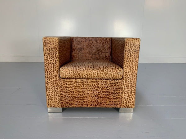 Minotti Suitcase Line Armchair & Ottoman - In Crocodile Leather @ REHAUS