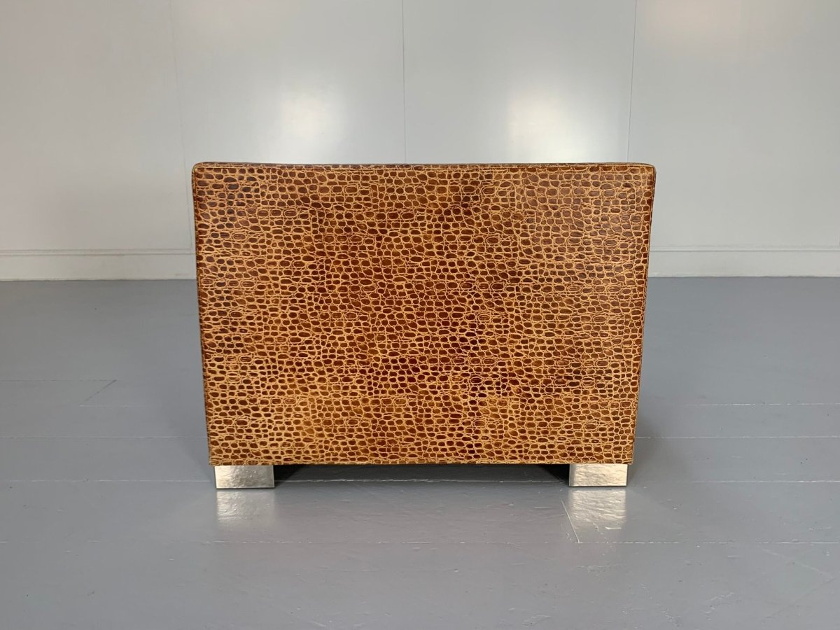Minotti Suitcase Line Armchair & Ottoman - In Crocodile Leather @ REHAUS