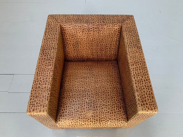 Minotti Suitcase Line Armchair & Ottoman - In Crocodile Leather @ REHAUS