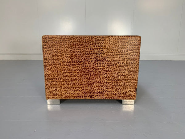 Minotti Suitcase Line Armchair & Ottoman - In Crocodile Leather @ REHAUS