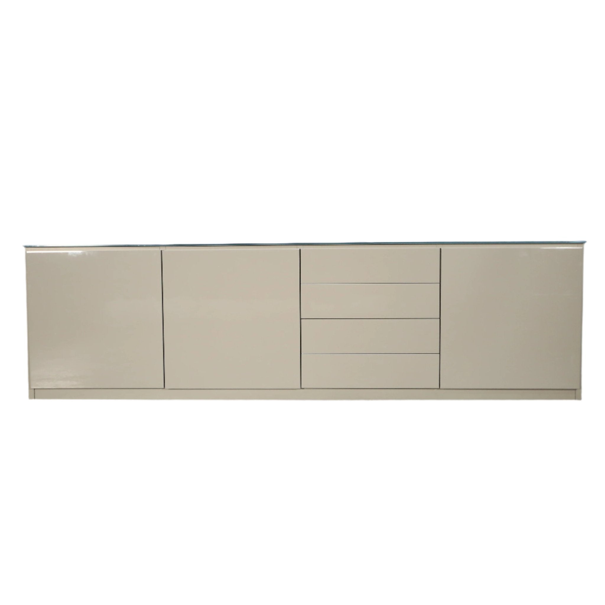 Molteni 505 Platinum Sideboard with Glass Top @ REHAUS