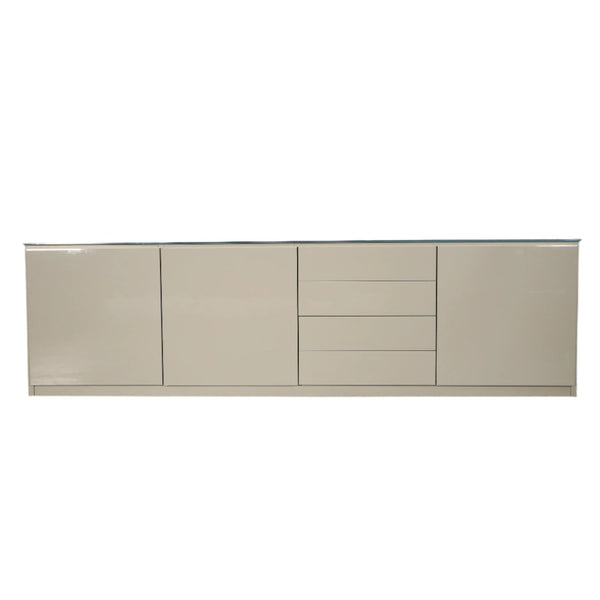 Molteni 505 Platinum Sideboard with Glass Top @ REHAUS