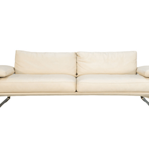 Molteni & C Still SDC250 Large Curved Sofa - In Ivory Leather @ REHAUS
