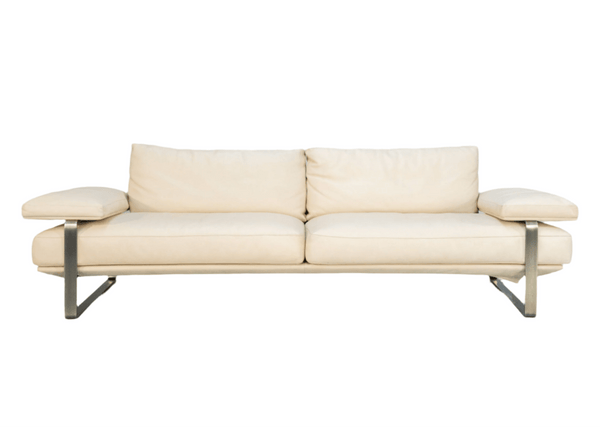 Molteni & C Still SDC250 Large Curved Sofa - In Ivory Leather @ REHAUS