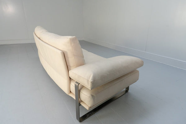 Molteni & C Still SDC250 Large Curved Sofa - In Ivory Leather @ REHAUS
